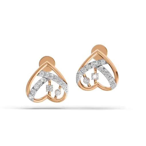 [K-ER-036] Dangling Hearts Diamond Earring